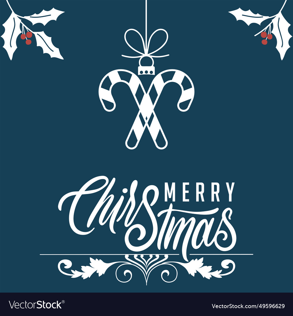 Merry christmas greeting card flat design