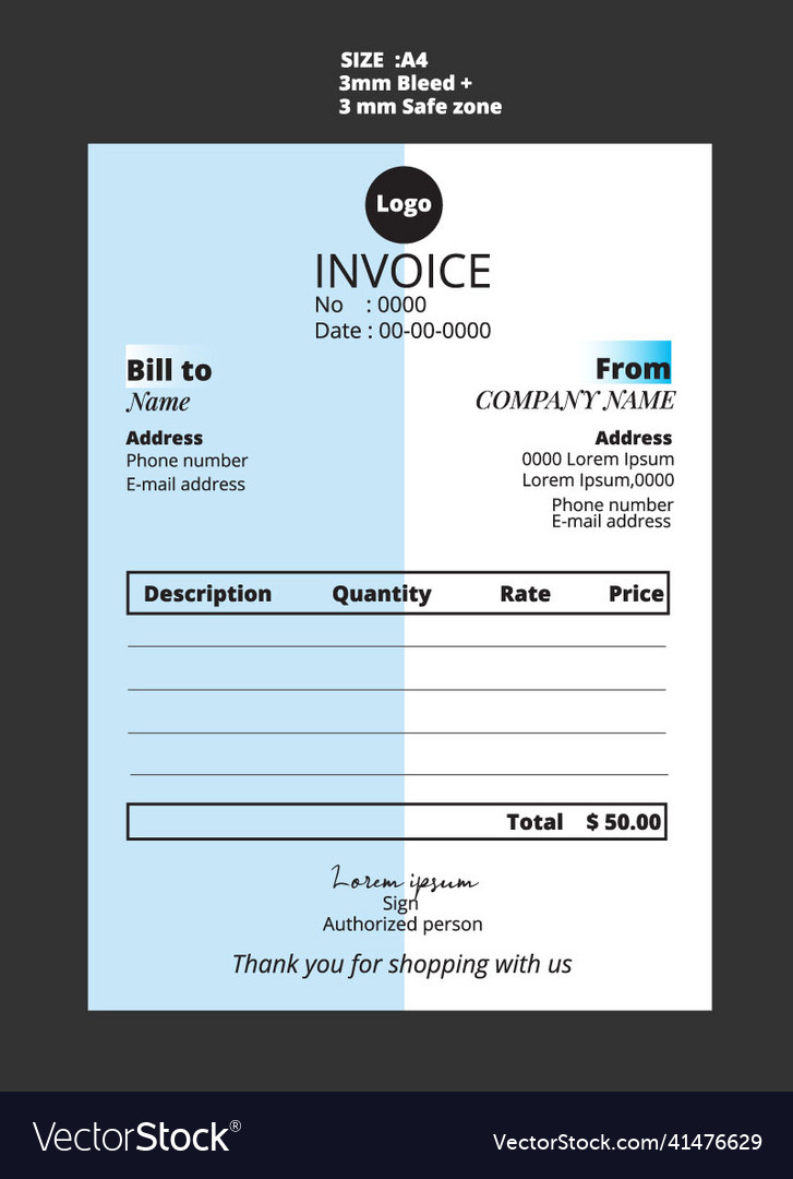 Modern invoice template with two color