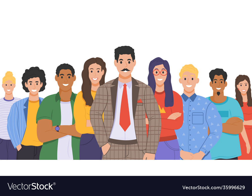 Multicultural group people people different Vector Image