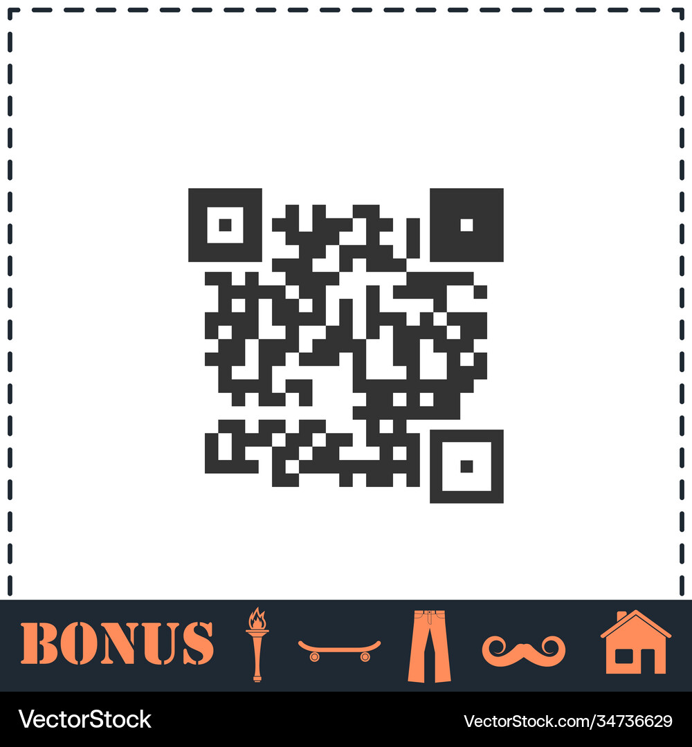 Qr code icon flat Royalty Free Vector Image - VectorStock