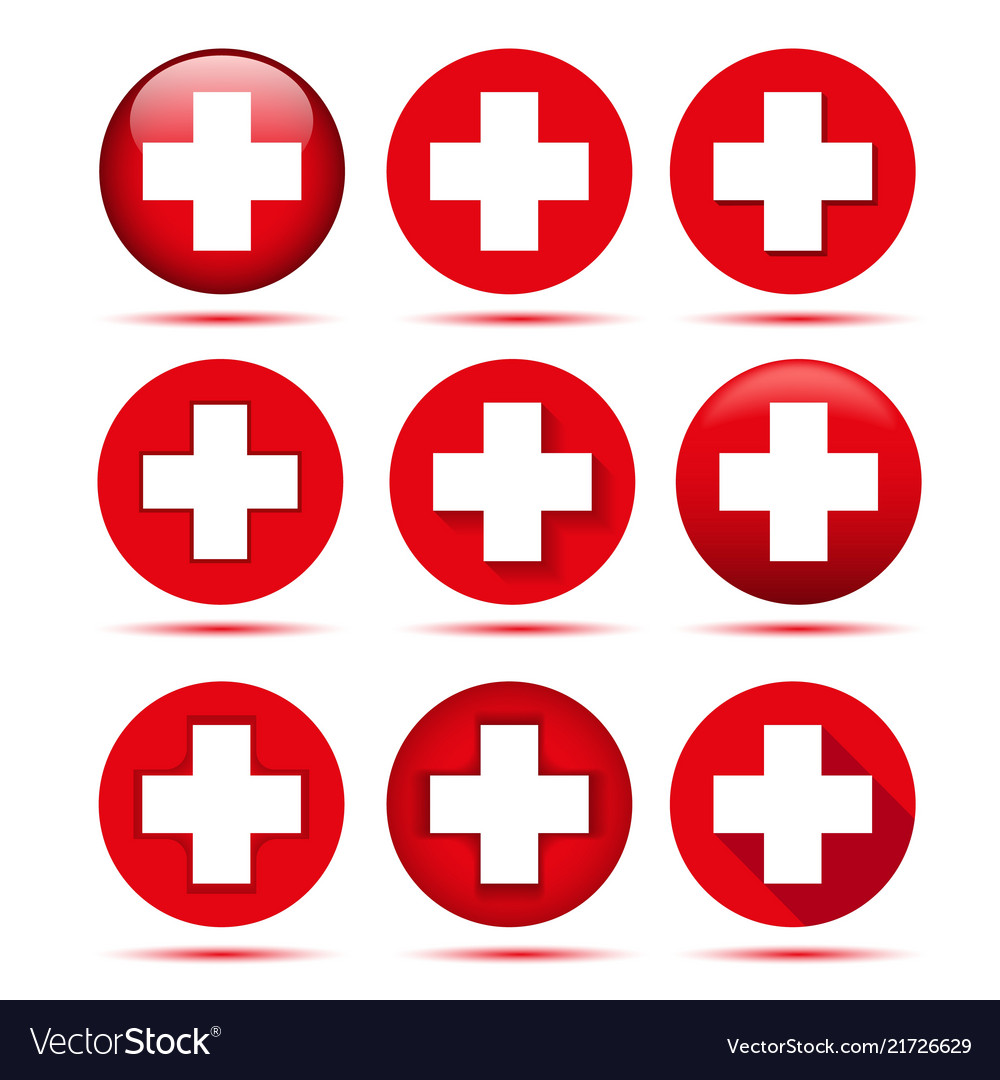 Red cross icons vector image Red cross icons