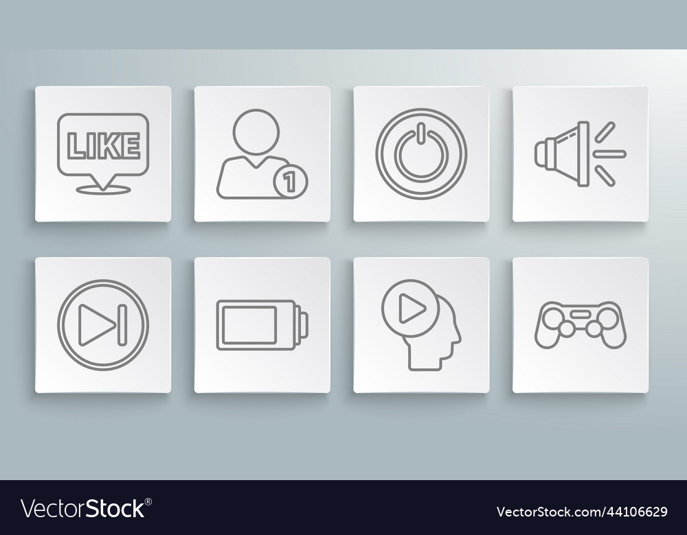 Set line fast forward add to friend battery vector image Set line fast forward add to friend battery