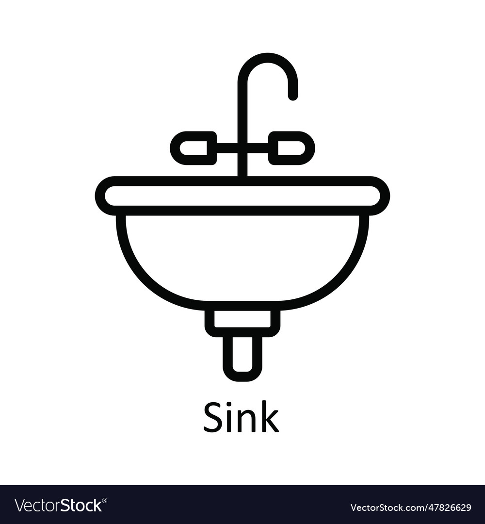 Sink outline icon design kitc Royalty Free Vector Image