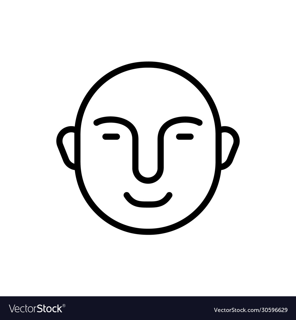 Smiling face man icon linear logo avatar Vector Image