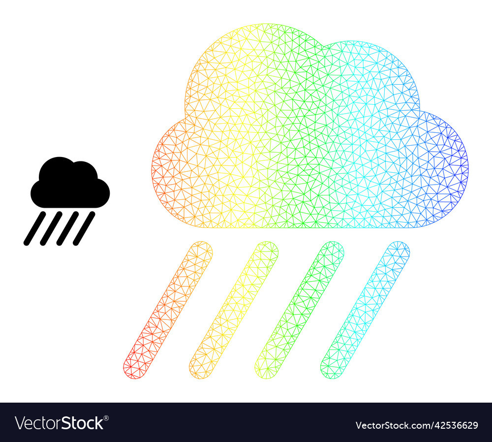 Spectrum net gradient rain cloud icon vector image Spectrum net gradient rain cloud icon