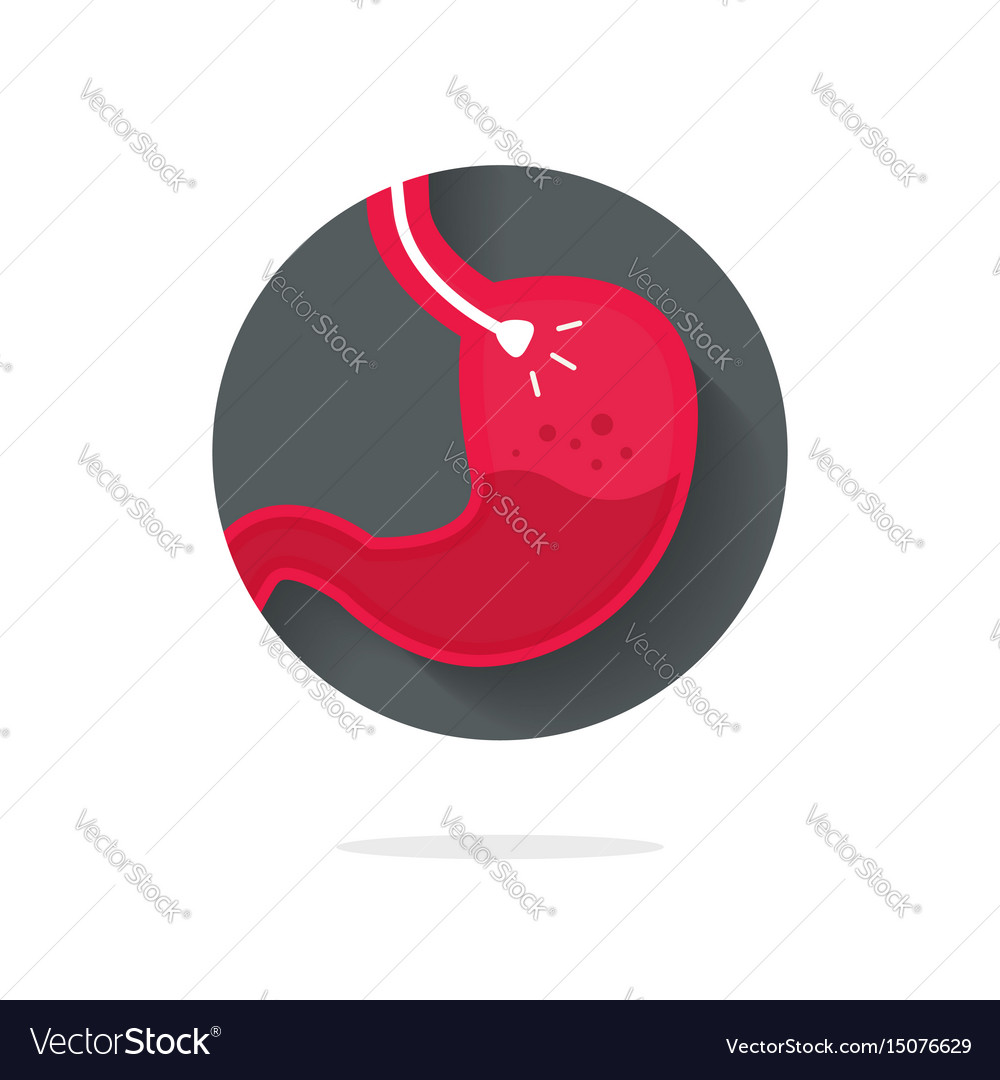 Stomach endoscopy icon flat endoscope in Vector Image