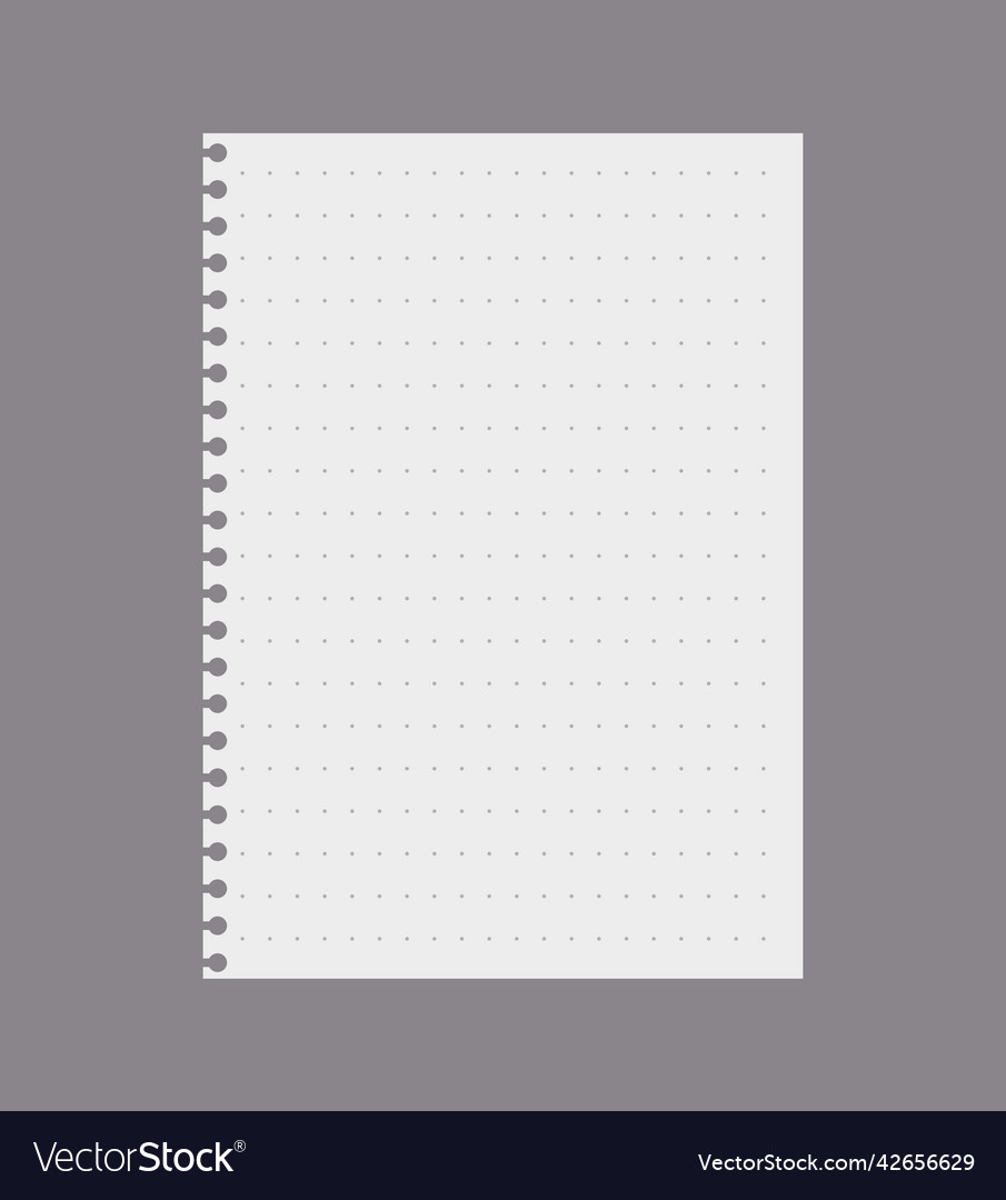 Torn page notepad or notebook with dots realistic