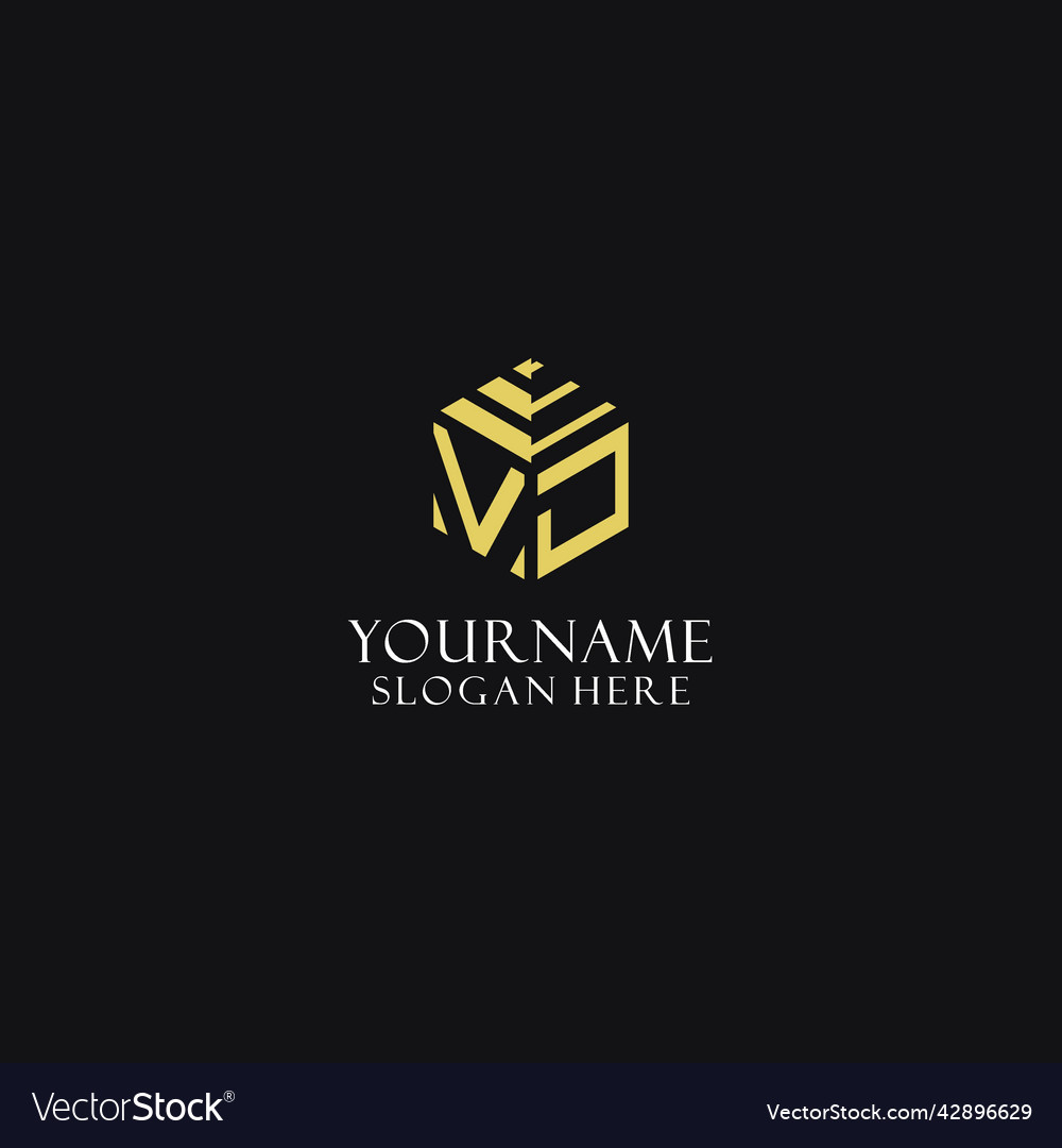 Vj initial monogram with hexagon shape logo Vector Image Vj initial monogram with hexagon shape logo