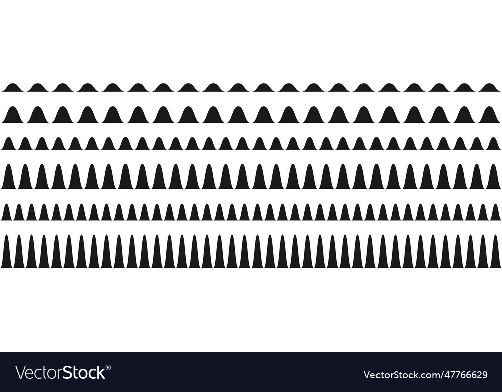 Wavy border pattern set repeating wave lines vector image Wavy border pattern set repeating wave lines