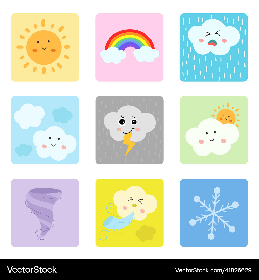 Weather set Royalty Free Vector Image - VectorStock