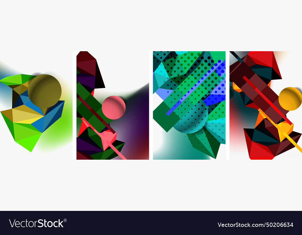 3d sphere and low poly triangle design vector image 3d sphere and low poly triangle design