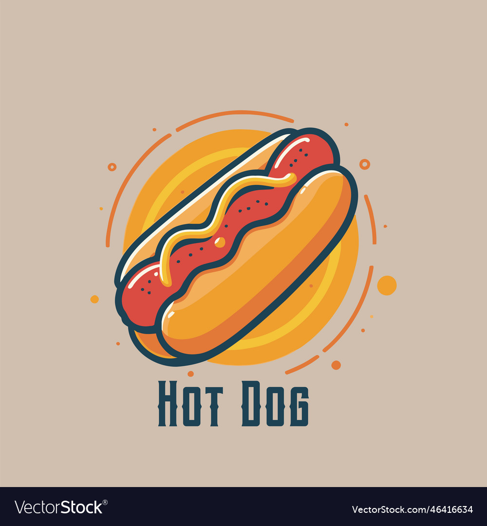 Cartoon hotdog logo design template for your Vector Image