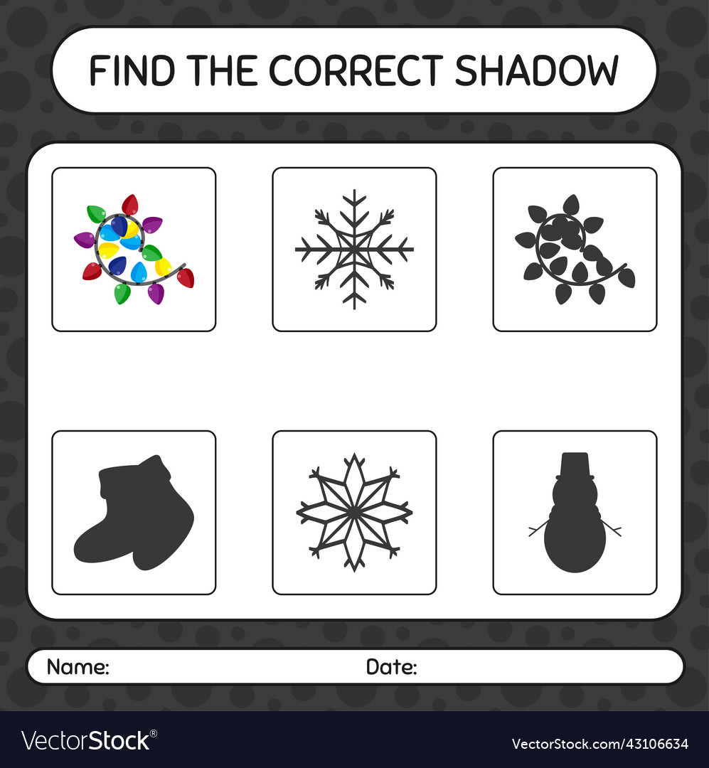Finden Sie die richtigen Schatten Spiel mit String Licht Vector Image Finden Sie die richtigen Schatten Spiel mit String Licht