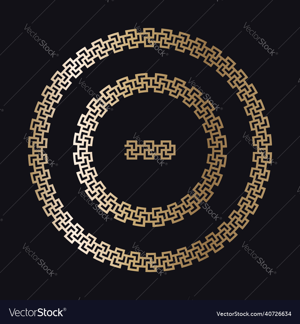 Greek gold frames on a black background