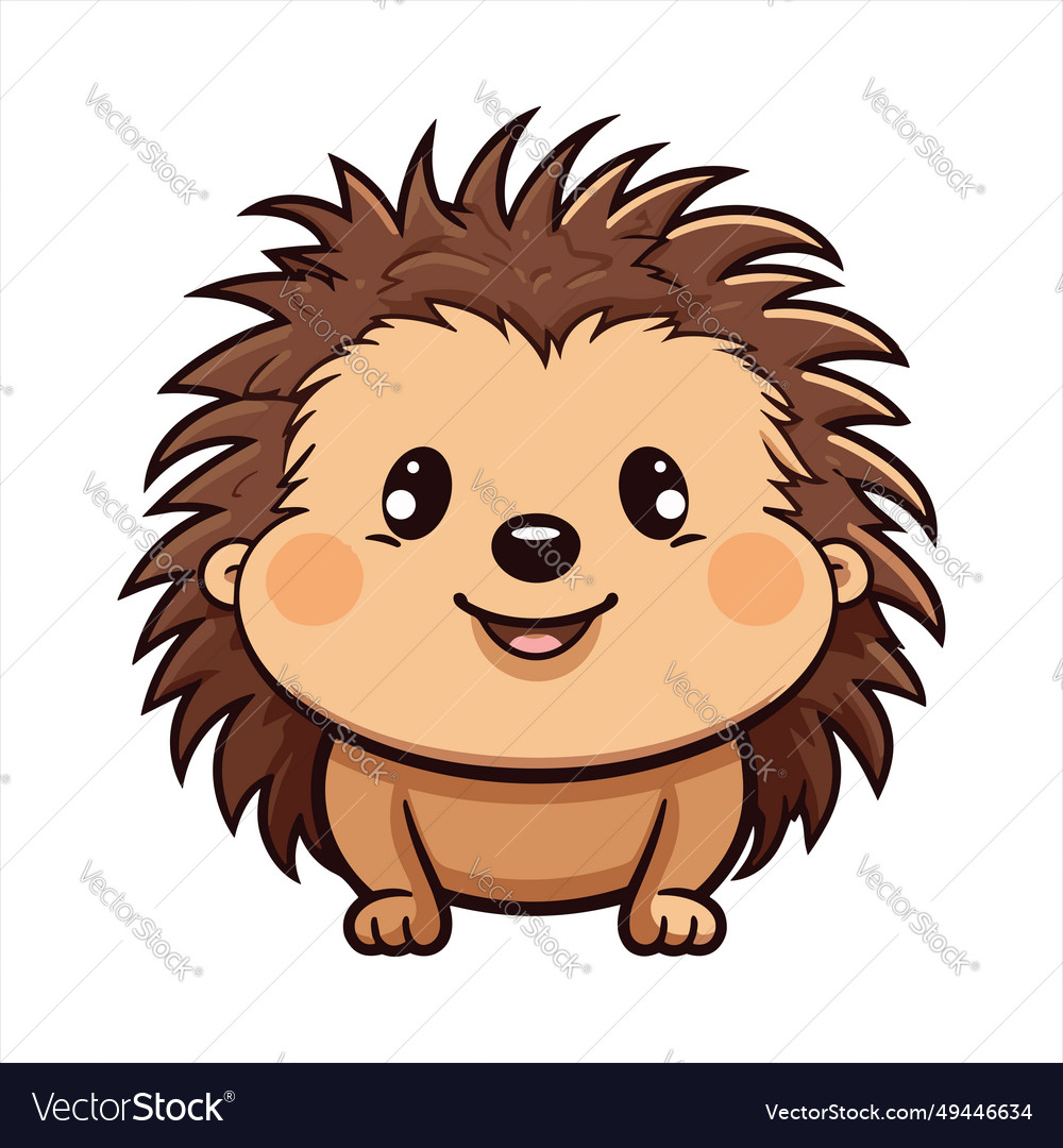 Hedgehog cute funny cartoon kawaii clipart Vector Image