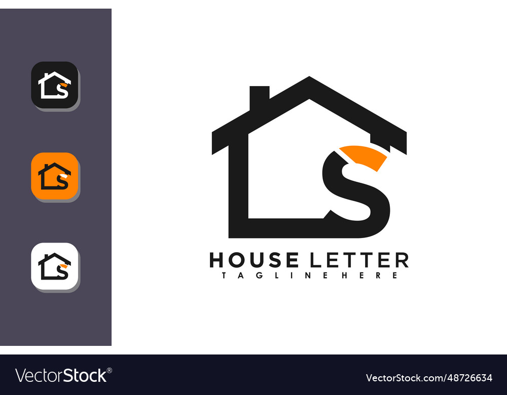 House logo design with letter s concept