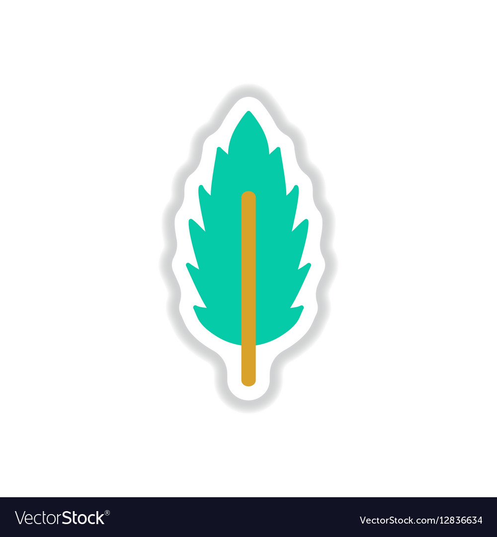 Label with leaf shadow icon design