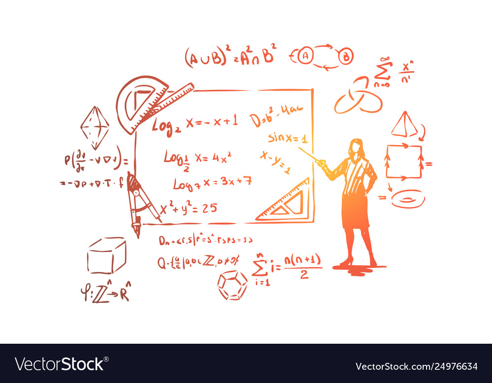 Mathematician with Pointer - Theorem Concept