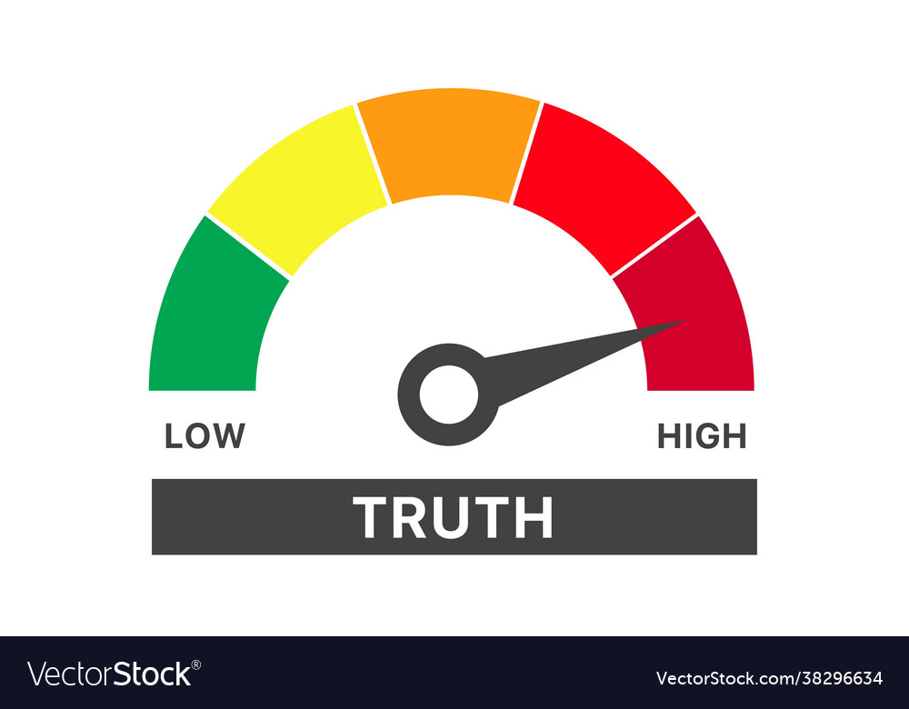 Meter truth result color scale with arrow vector image Meter truth result color scale with arrow