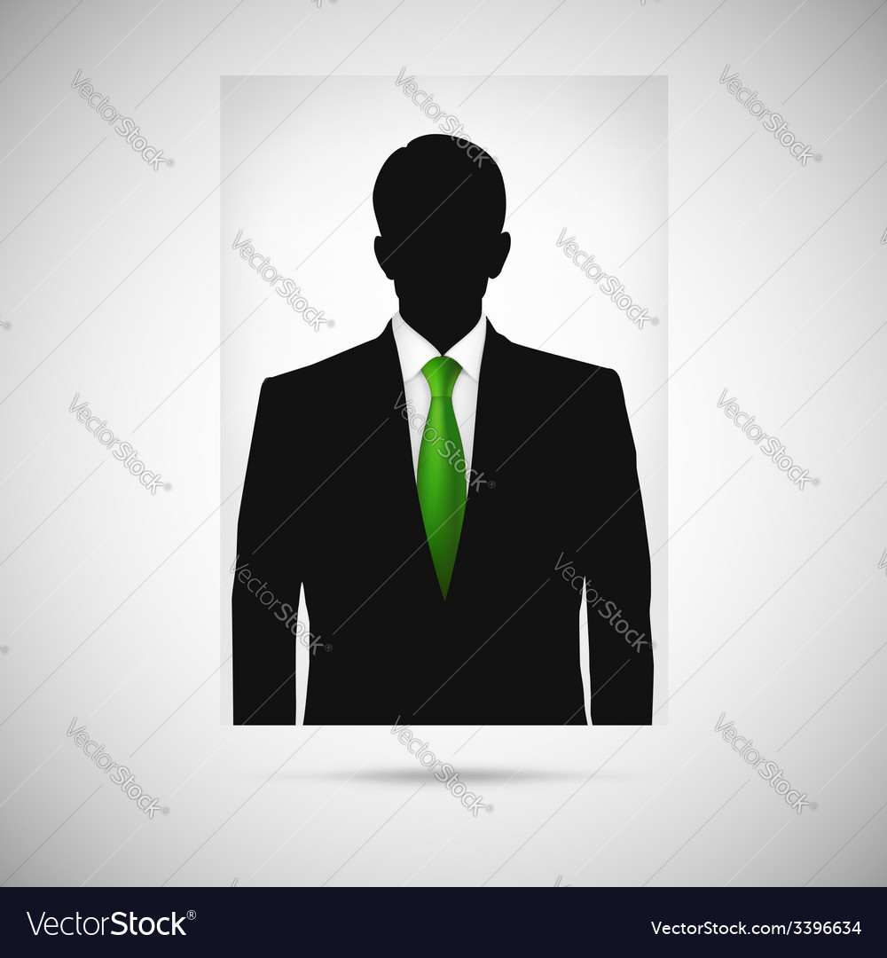 Profile picture whit green tie unknown person Vector Image