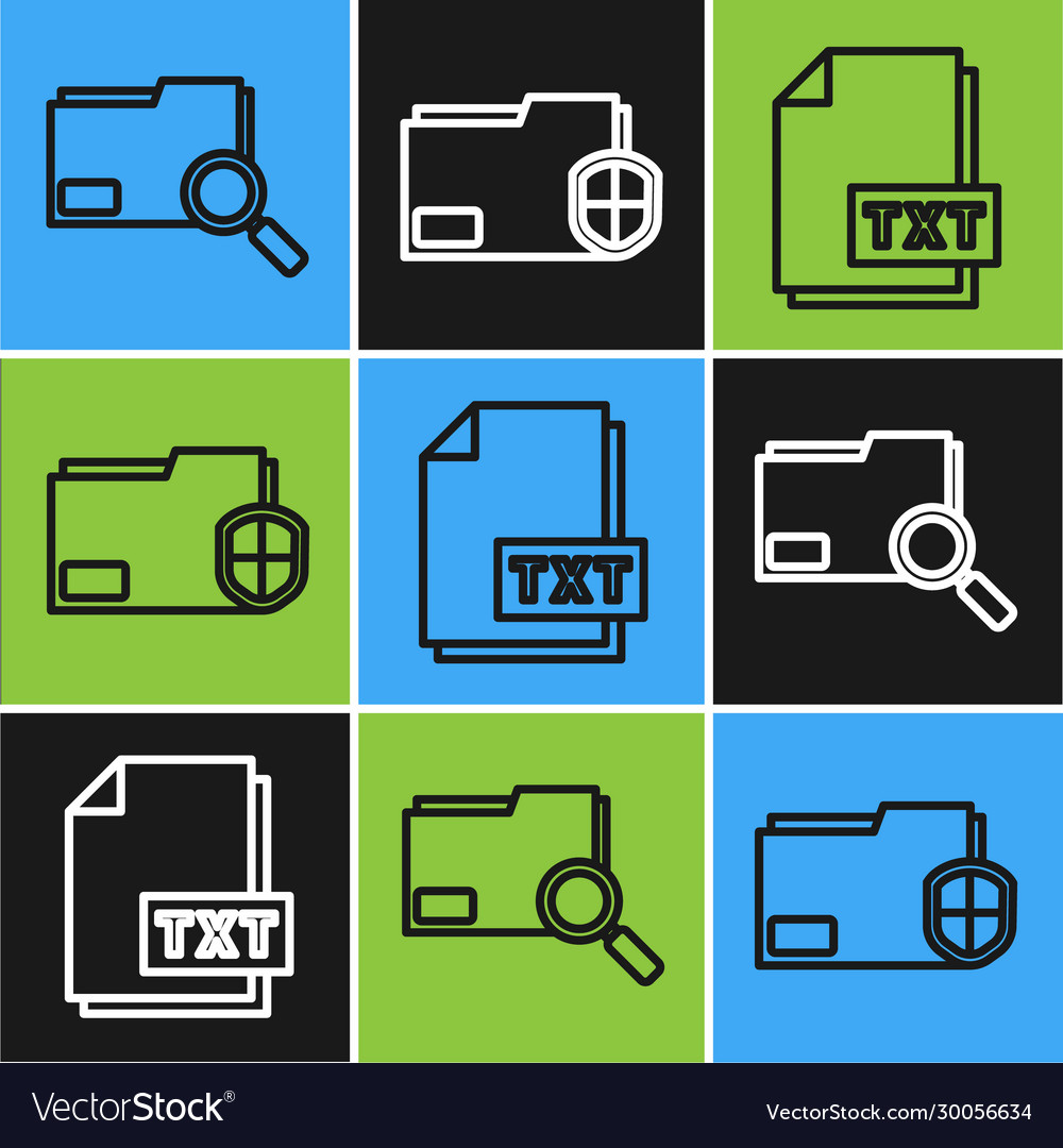 Set line search concept with folder txt file vector image Set line search concept with folder txt file