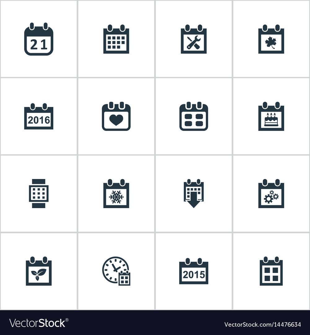 Set of simple calendar icons