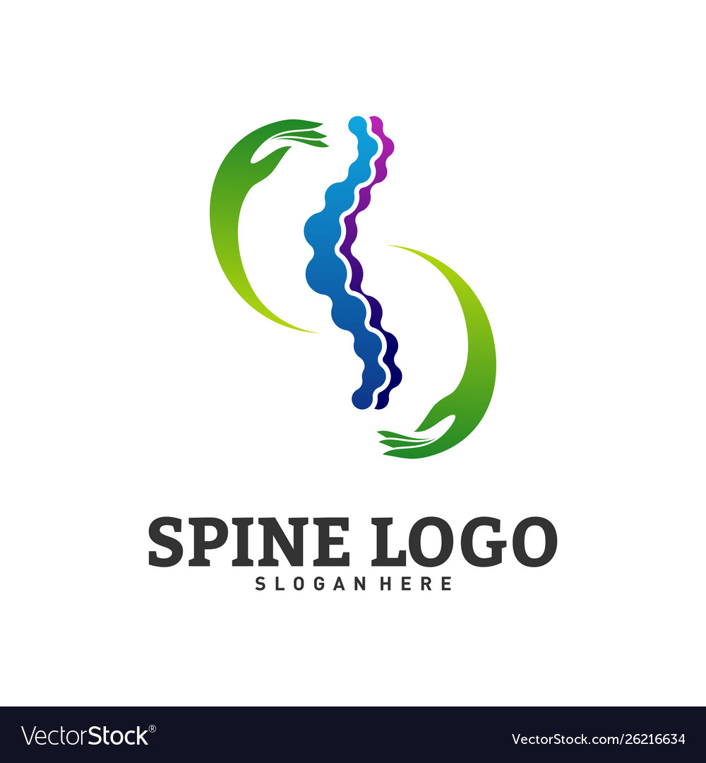 Spin Pflege Logo Design Konzept Chiropraktik