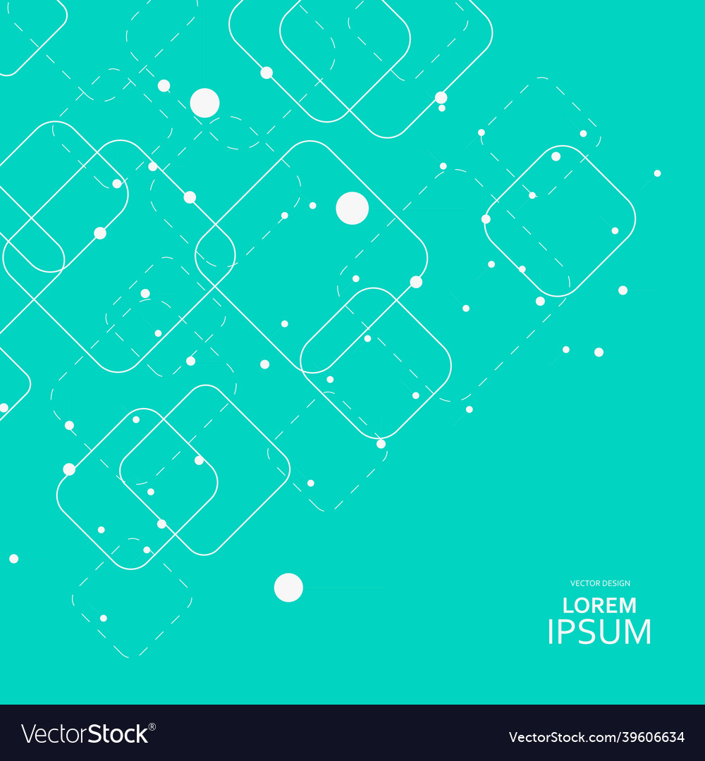 Square connected with dots web style vector image Square connected with dots web style