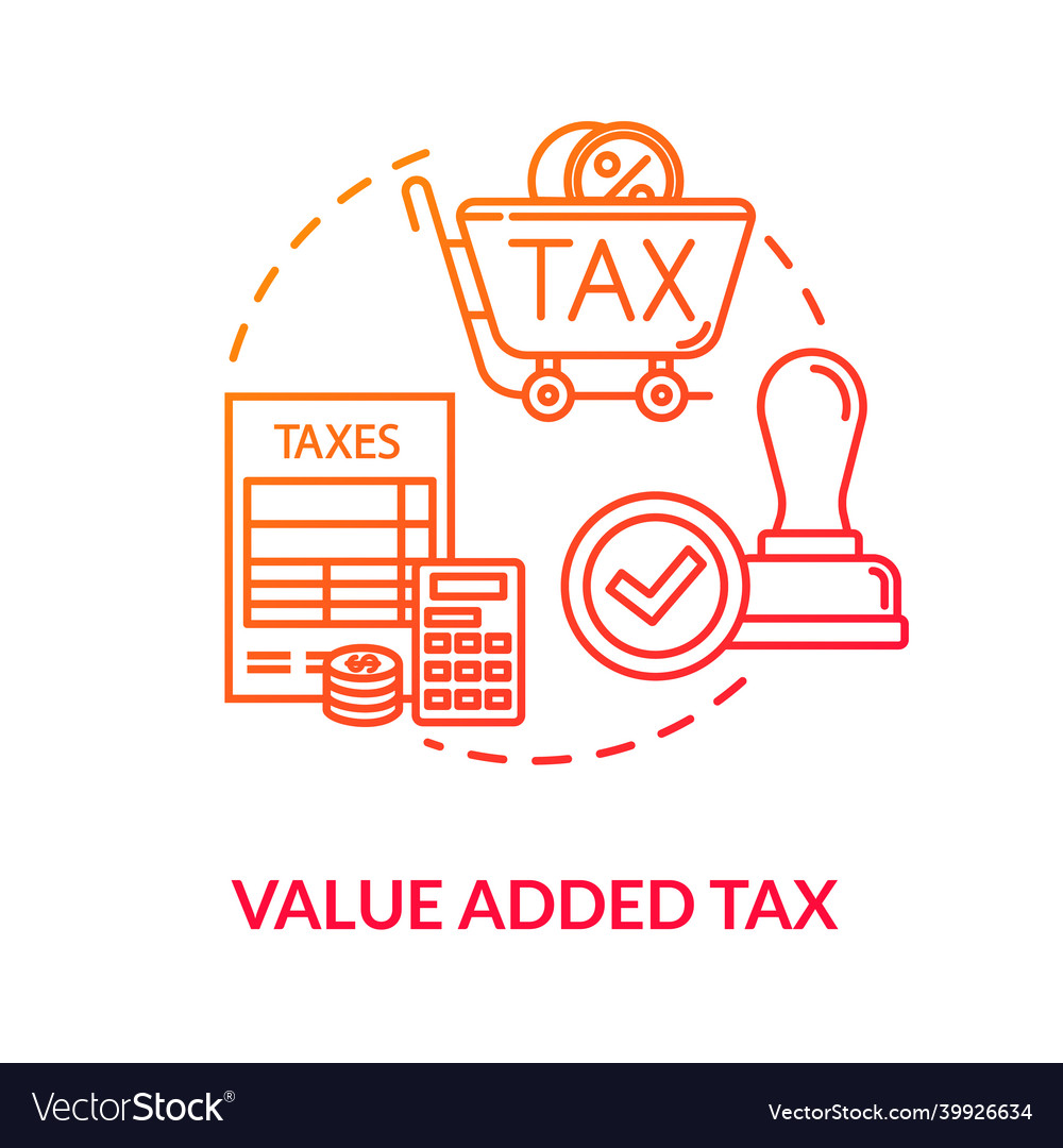 Value added tax red concept icon official Vector Image