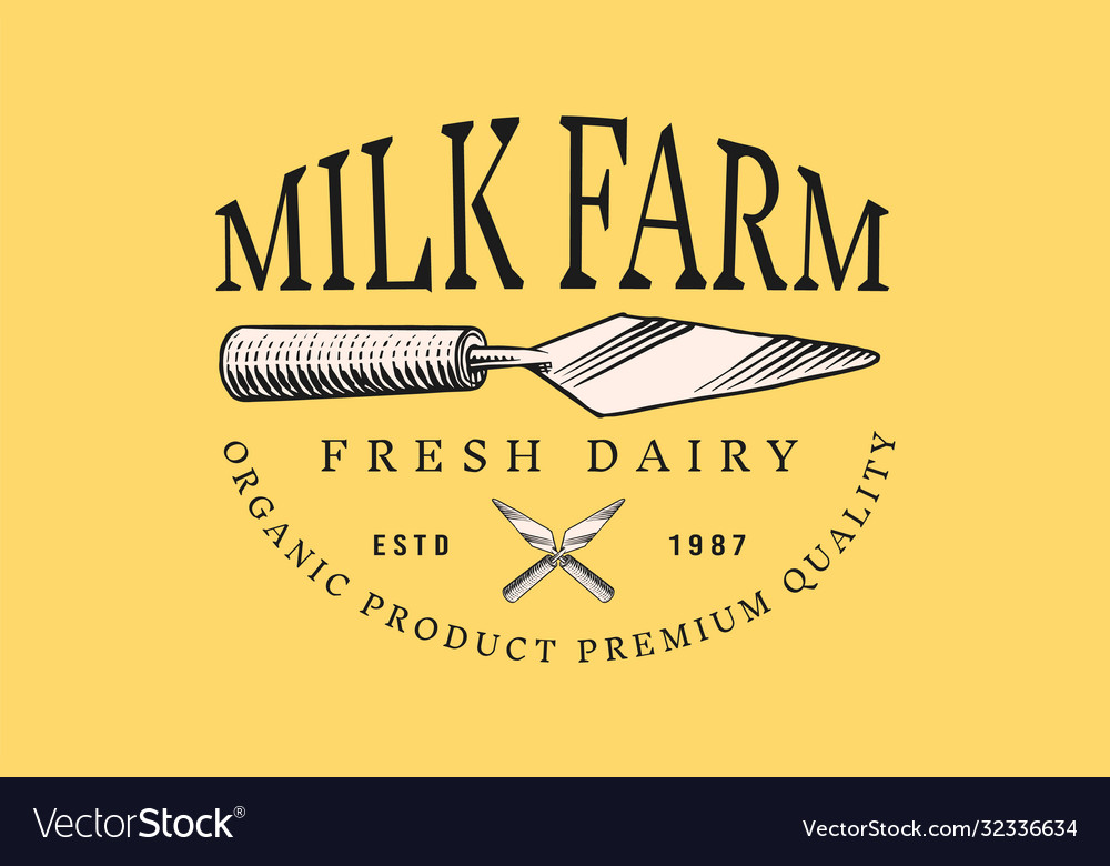 Vintage logo for market or grocery store kitchen Vector Image