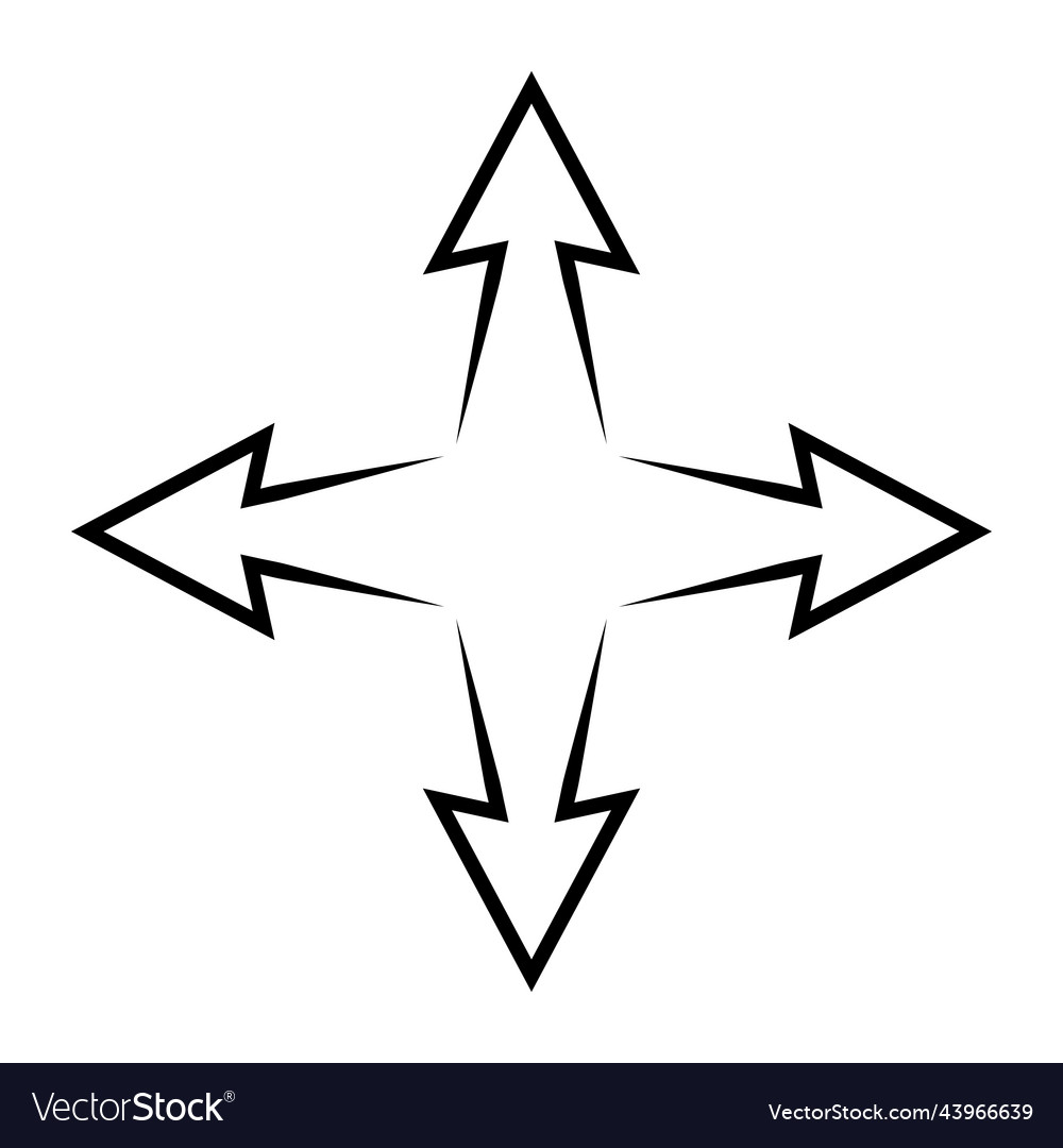 4 side arrow four way both icon logo line