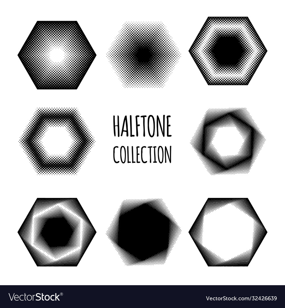 Abstract Hexagon Pattern - Halftone