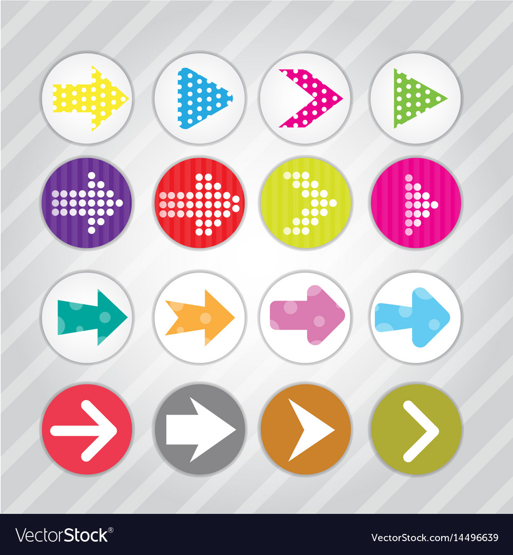 Arrow Icon Set - Dotted Pattern