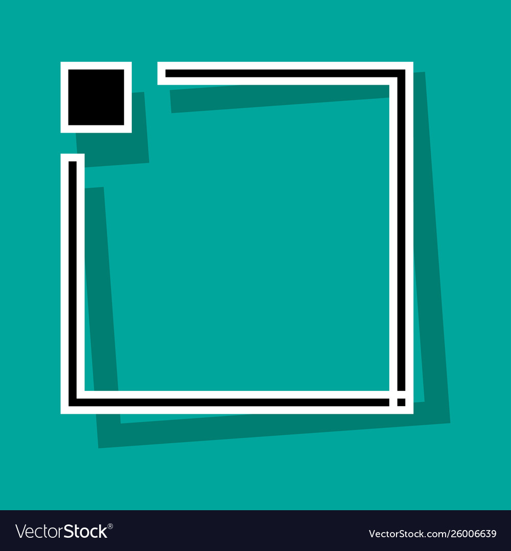Black and white frame with button for your text vector image Black and white frame with button for your text