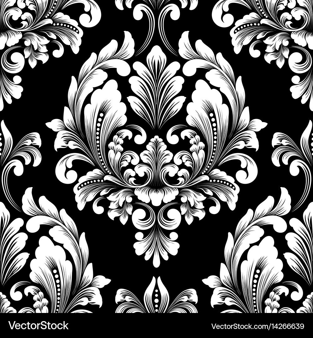 Damask Seamless Pattern Element Classical Luxury Vector Image