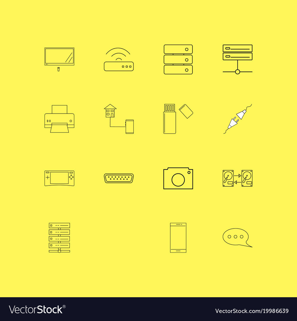 Devices linear icon set simple outline icons