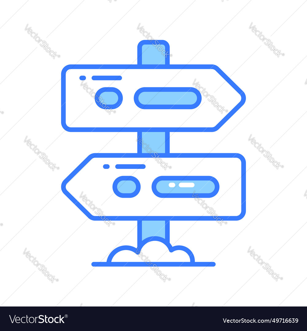 Flat design of direction board in modern style