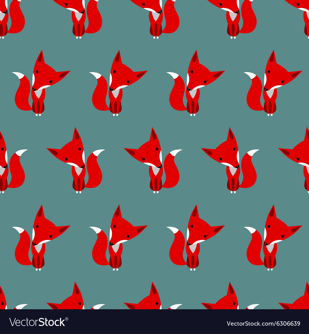 Graphically foxes in cartoon style pattern