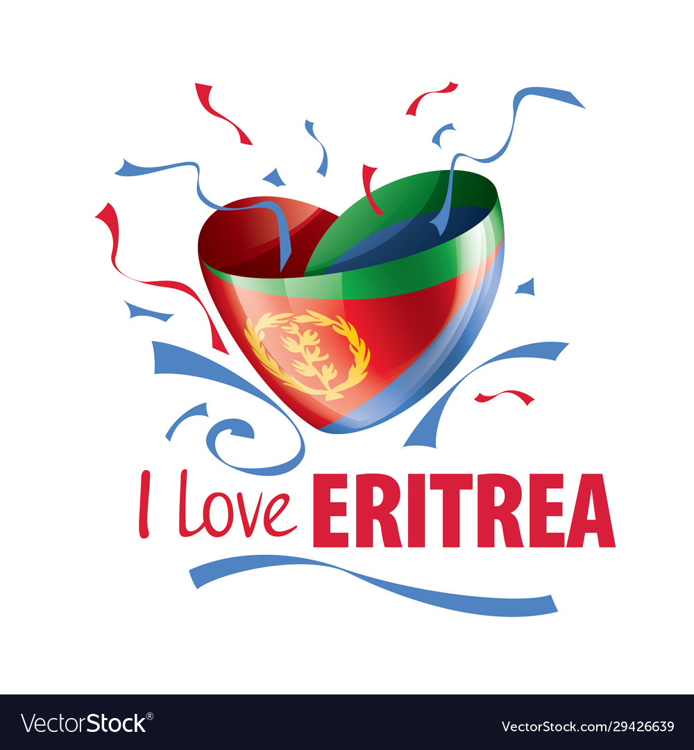 National flag eritrea in shape vector image National flag eritrea in shape