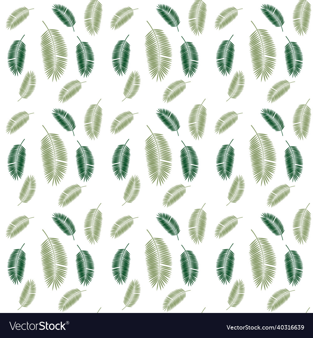 Palm leaf seamless pattern background vector image Palm leaf seamless pattern background