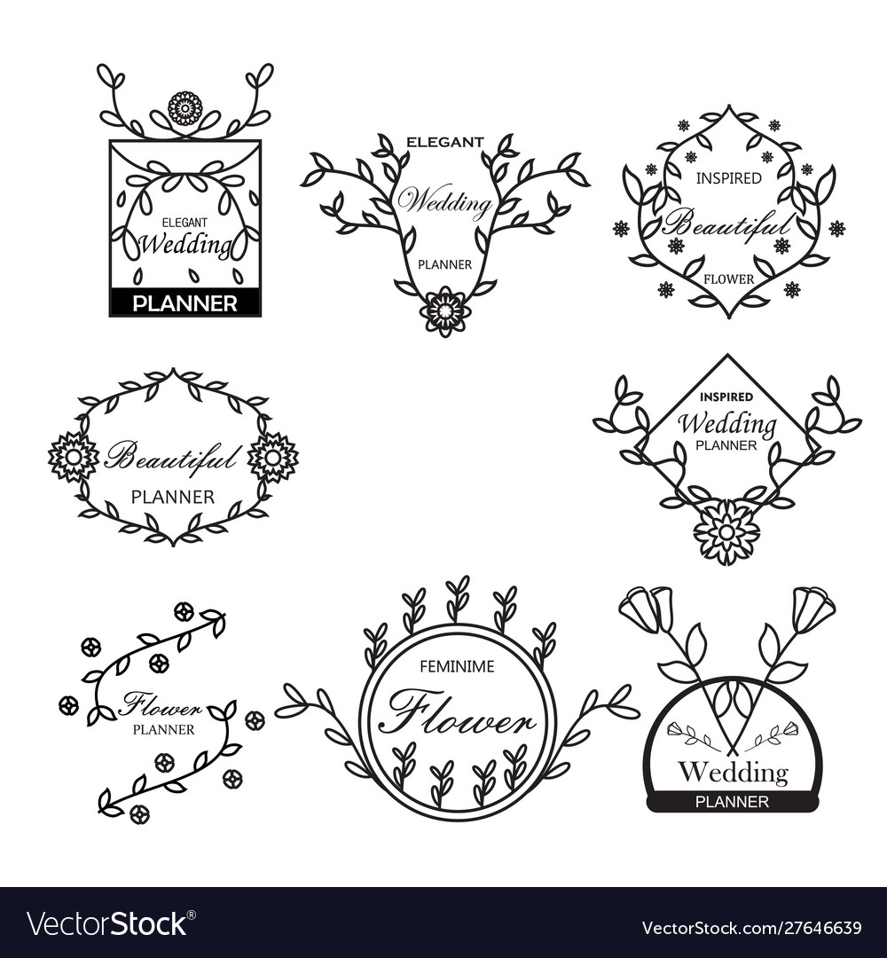 Primade wedding flower logo bundle