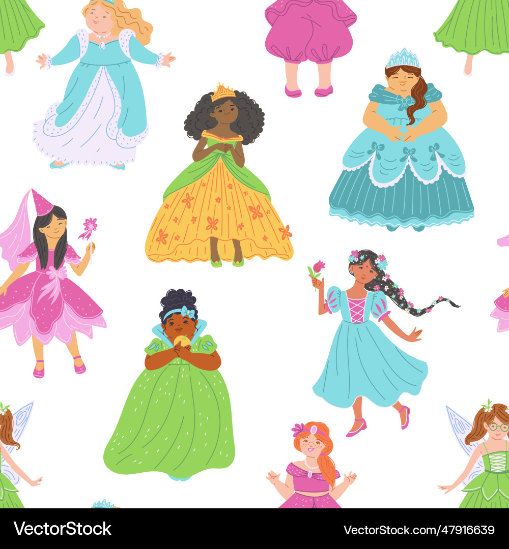 Seamless pattern with pretty multi ethnic Vector Image