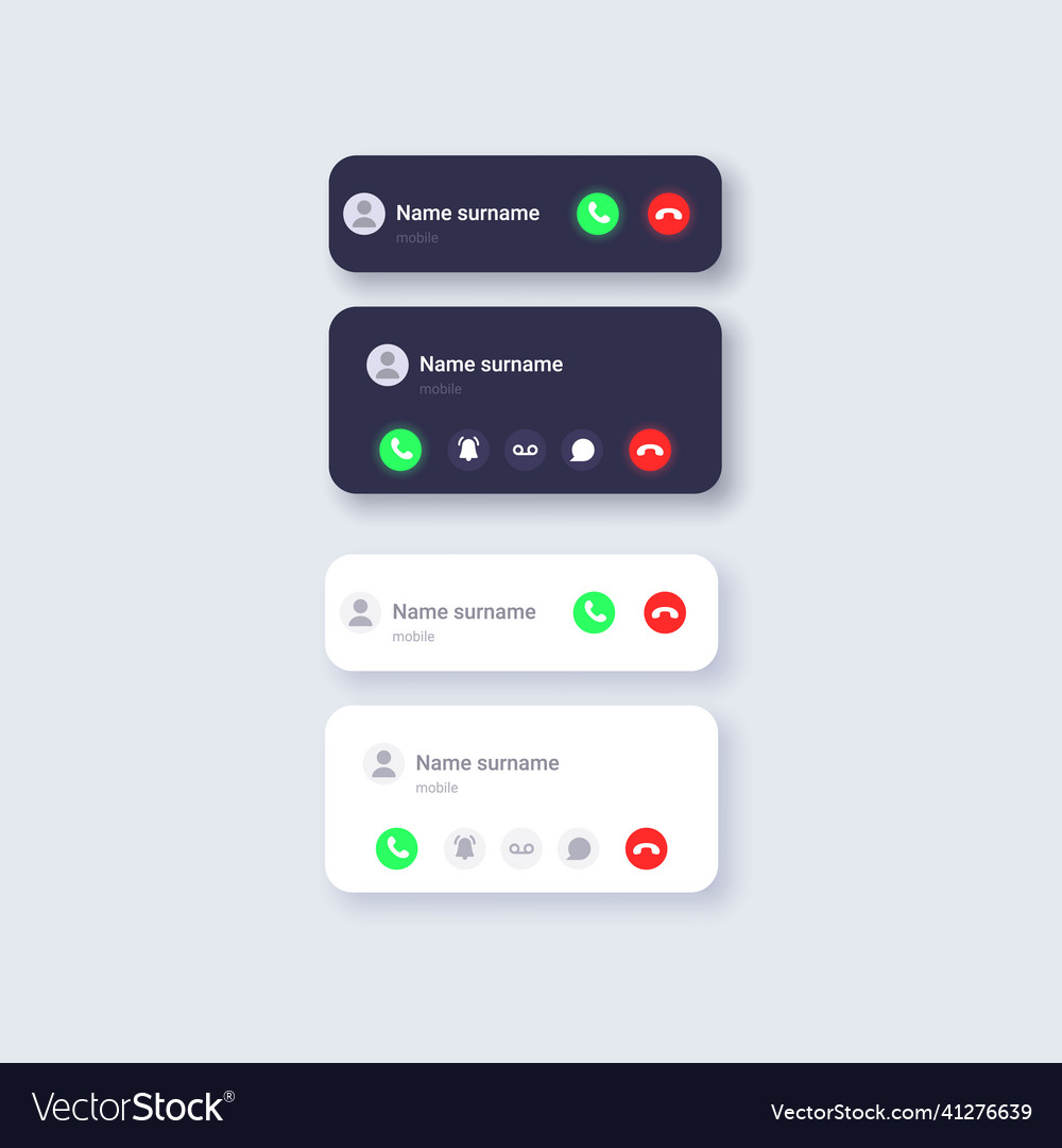 Smartphone user interface concept template call vector image Smartphone user interface concept template call
