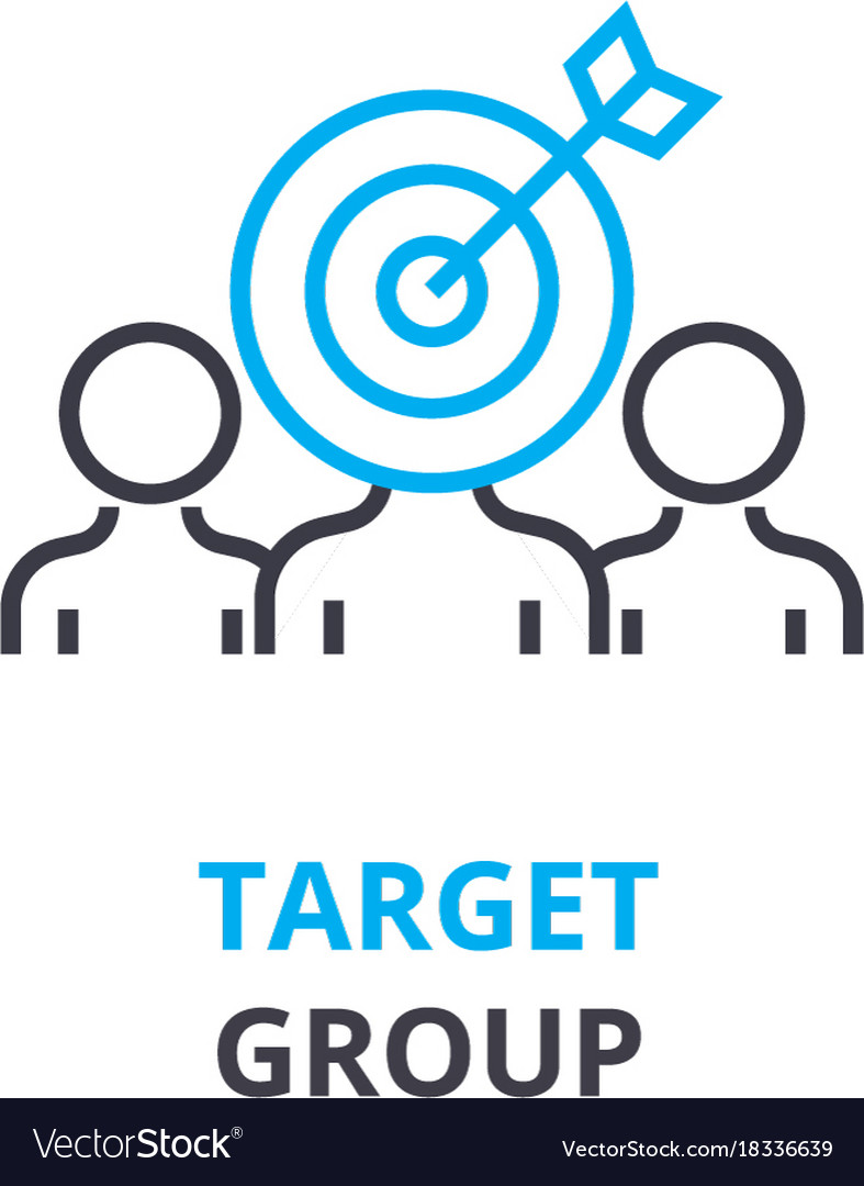 Target group concept outline icon linear sign Vector Image