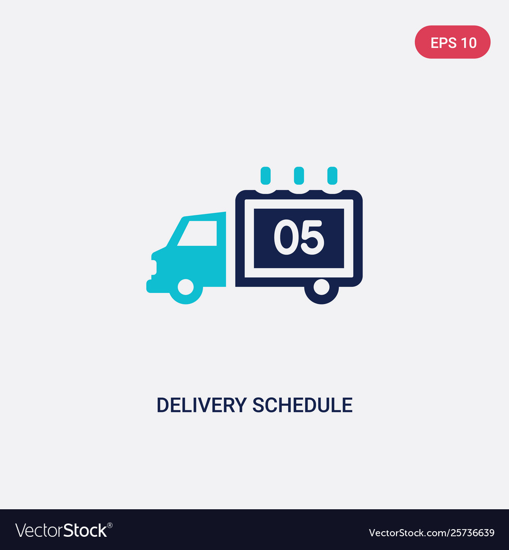 Two color delivery schedule icon from