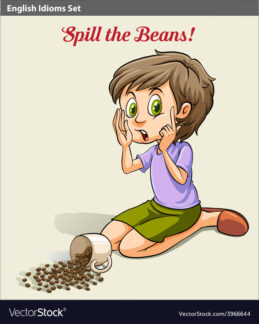 A girl spilling the beans Royalty Free Vector Image