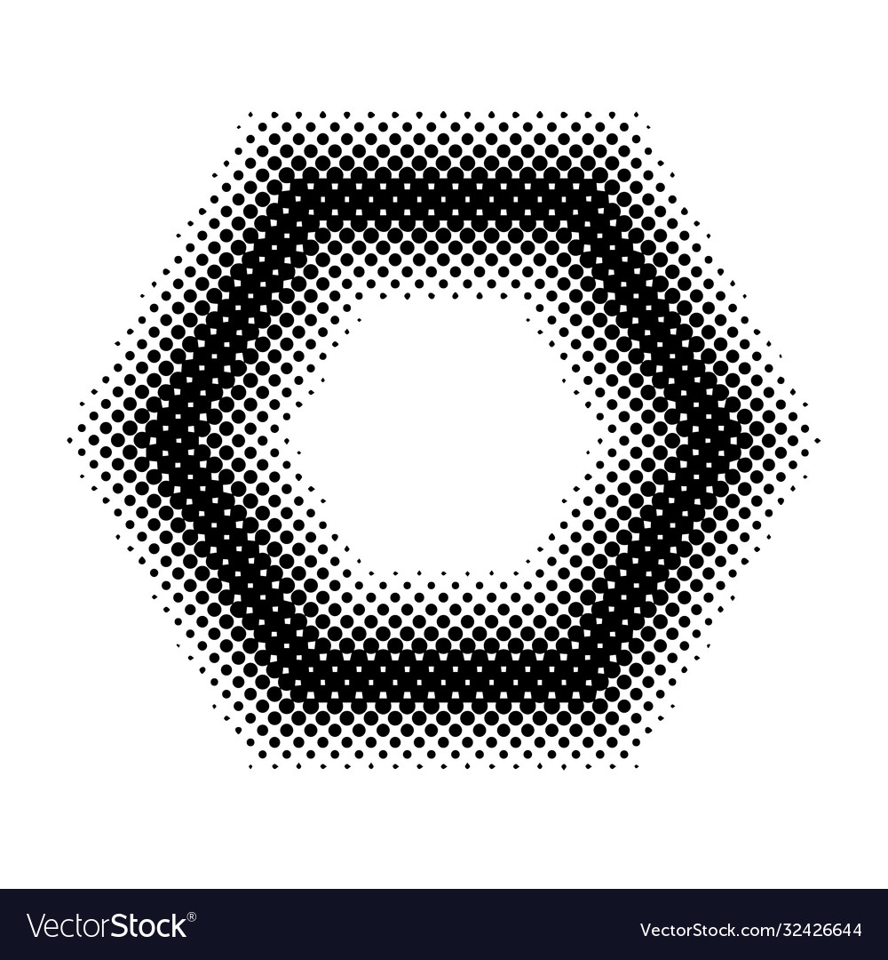 Abstract hexagon halftone pattern collection vector image Abstract hexagon halftone pattern collection