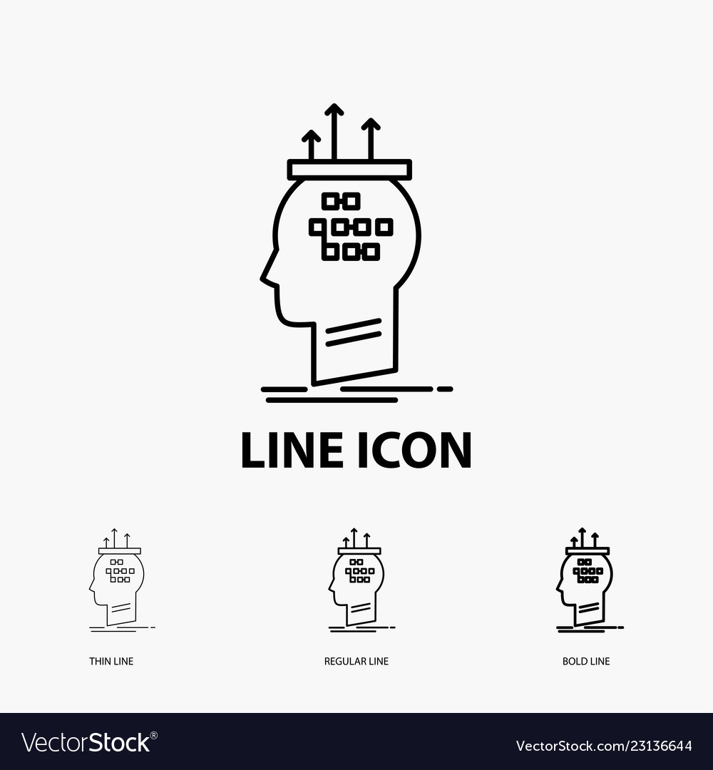 Algorithm brain conclusion process thinking icon vector image Algorithm brain conclusion process thinking icon