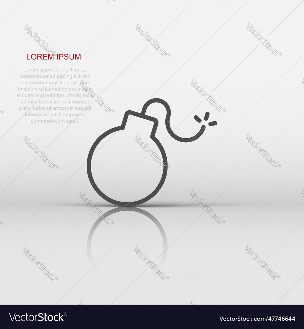Bomb Icon In Flat Style Dynamite On White Vector Image Bomb Icon In Flat Style Dynamite On White Vector Image