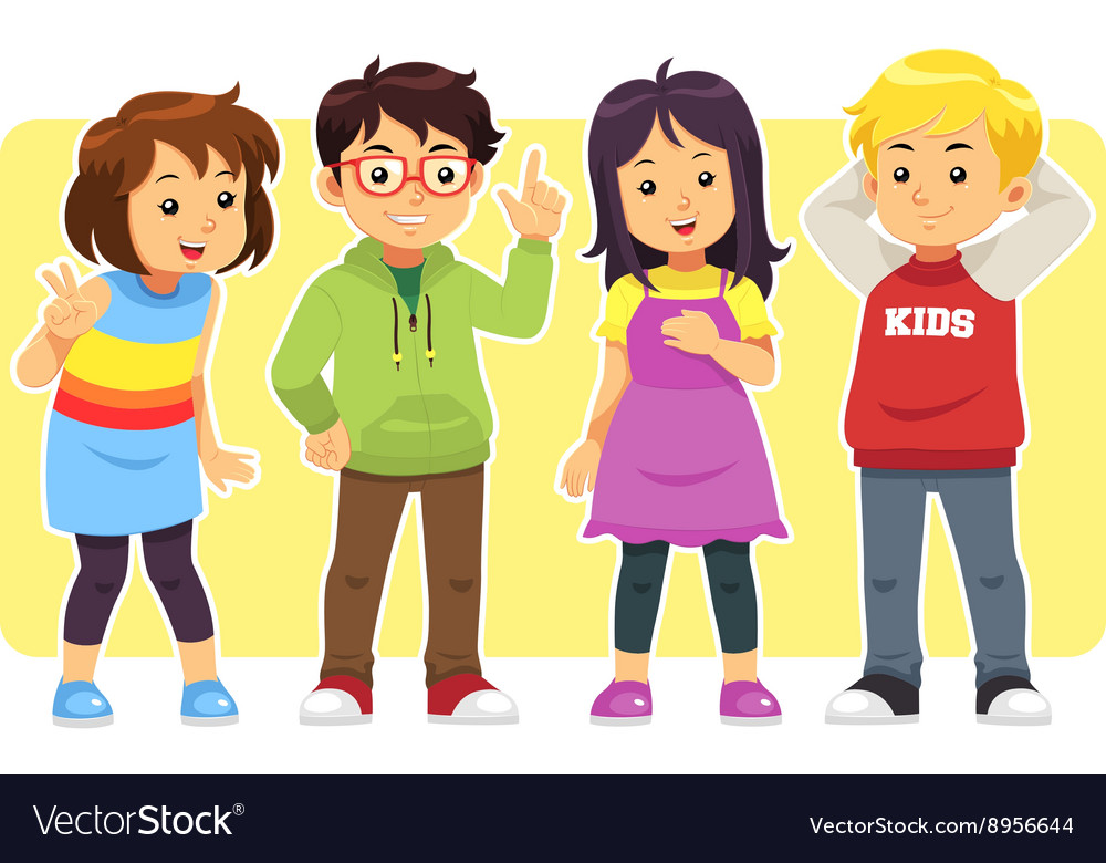 Casual kids Royalty Free Vector Image - VectorStock